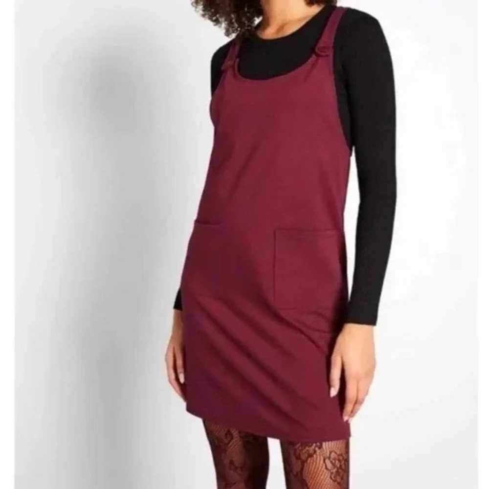 ModCloth Love Of Layering Burgundy Knit Jumper Dress Size L